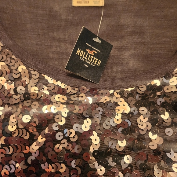 Hollister Sequin Crop Top NWT - Picture 2 of 3